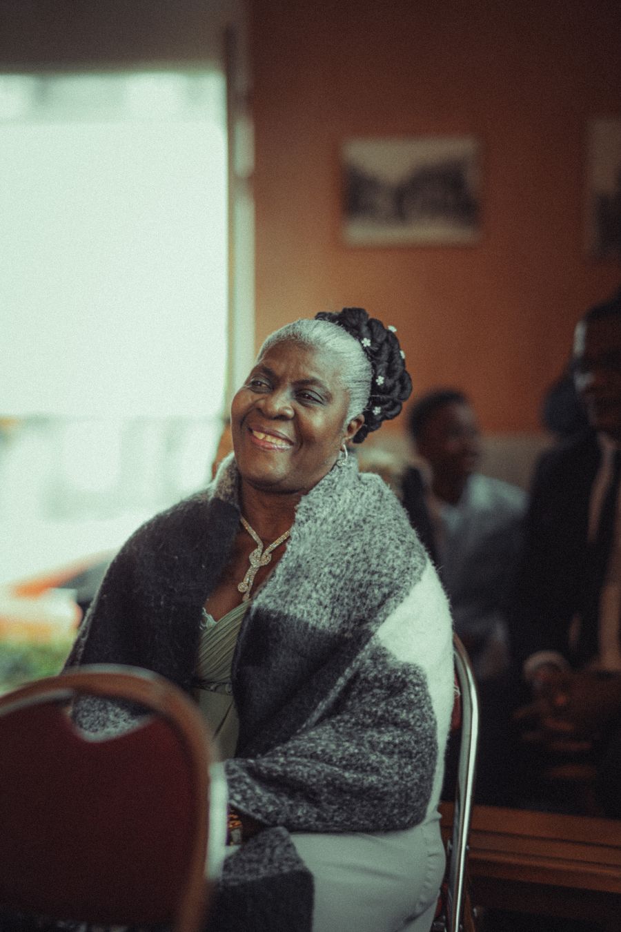 A smiling older Daystar client